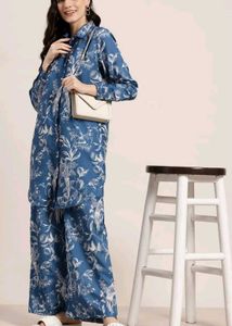 Blue Printed Kurta Set