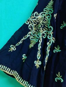 Elegant Navy Embroidered Kurti Set