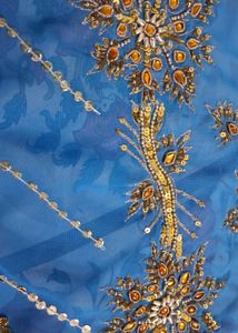 Stunning Royal Blue Embroidered Saree