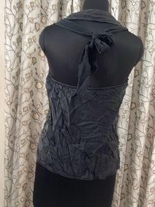 Sleek Dark Grey V-Neck Tank Top
