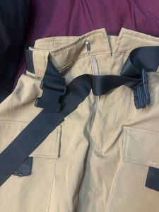 Khaki Mini Skirt with Belt
