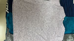 Lavender Heathered T-Shirt with Lace Detail