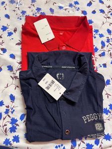 Men’s Collared POLO Shirt Combo – Blue & Red