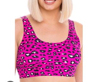 Pink Leopard Print Sports Bra