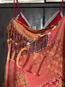 y2k lace trimmed red cami top