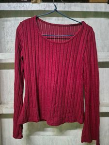 Chic Burgundy Bell Sleeve Top