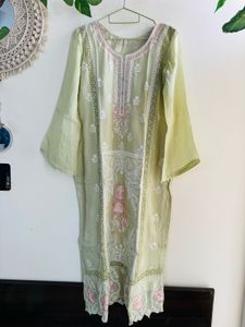 Mint Green Embroidered Pakistani suit pallazo set
