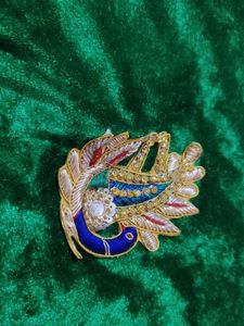 🦚 Green Velvet Koti/Waistcoat Peacock patches