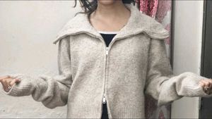Cozy Zip-Up Knit Sweater