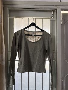 Olive Green Long Sleeve Top