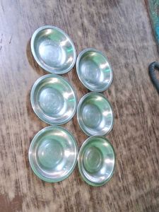 Set of 6 Vintage Metal Bowls