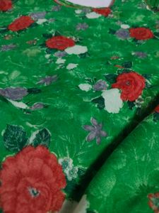 Green Rose Print Kurta Set (kurta+ Salwar Pant)