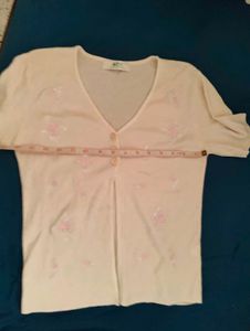 Cute Peach Cropped Cardigan