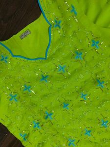 Embellished Lime Green Kurta