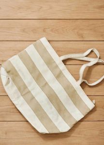Striped Canvas Tote Bag