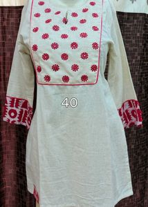 New hand Embroidered short Kurta or tops