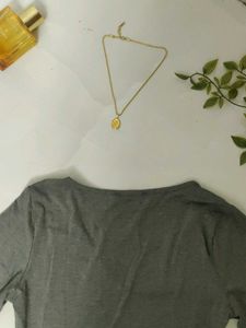 Grey V-Neck Long Sleeve Top🌼✨