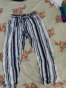 Striped High-Waist Pants