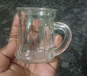 Set of 5 small Glass Cups with Handles