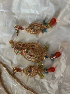 Gold-toned Necklace and Earring Set