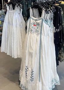 White Embroidered Midi Dress