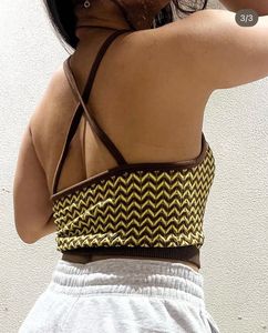 Chic Chevron Halter Neck Knit Top