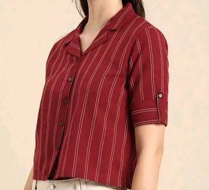Chic Striped Maroon Top
