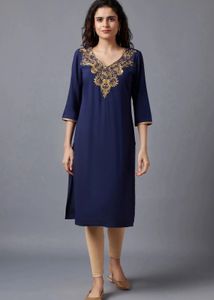 Elegant Blue Embroidered Kurta