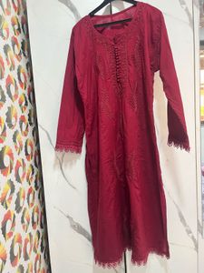 Lucknowi Chikan Maroon Kurta❤️