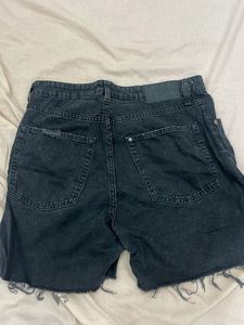 Black Distressed Denim Shorts