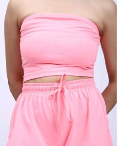 Cute Strapless Crop Bandeau Top with Mini Short