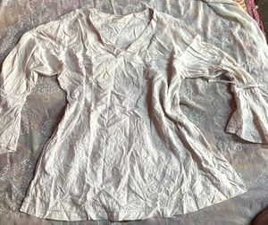 Boho Embroidered Cotton Tunic Top