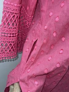 Chic Pink Textured Kurta
