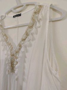 Embroidered Cotton Sleeveless Top