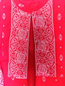 Layered A-Line Kurta With Cross Stitch Print
