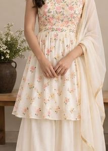 Floral Print Sharara Set with Dupatta