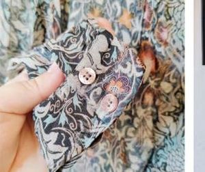 Sheer Floral Print Long Sleeve Top