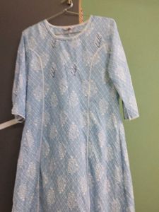 Light Blue Printed Kurta