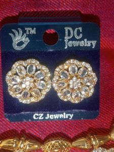 Stunning CZ Stud Earrings and Pendant Set