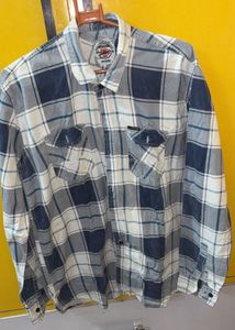 Men's Blue Plaid Long Sleeve Shirt