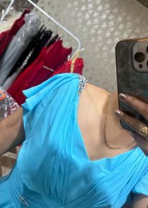 Elegant Blue Gown with Embellishments🎀❤️