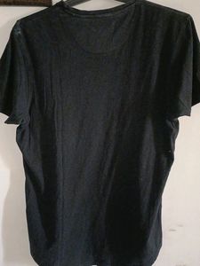 MEN'S BLACK T SHIRT WITH GARCON PRINT AND FUNKY DESIGN AT BOTTOM