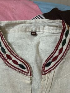 Elegant Embroidered khaki short Kurta
