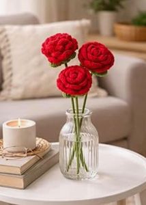 Handmade Crochet Rose Flowers for one piece