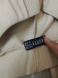 Beige Wide Leg Pants