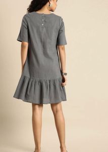 Cute office Grey Embroidered Kurta
