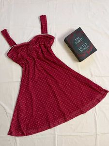 Chic Red Polka Dot Mini Dress