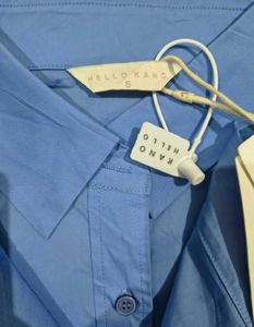 Korean Pinterest Light Blue Long Sleeve Shirt