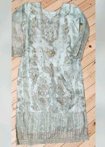 Elegant Mint Embroidered Kurta Set