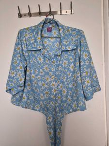 Floral Daisy Print Shirt and pant coord set